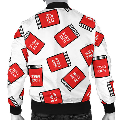 Bible Pattern Print Design 03 Men Bomber Jacket