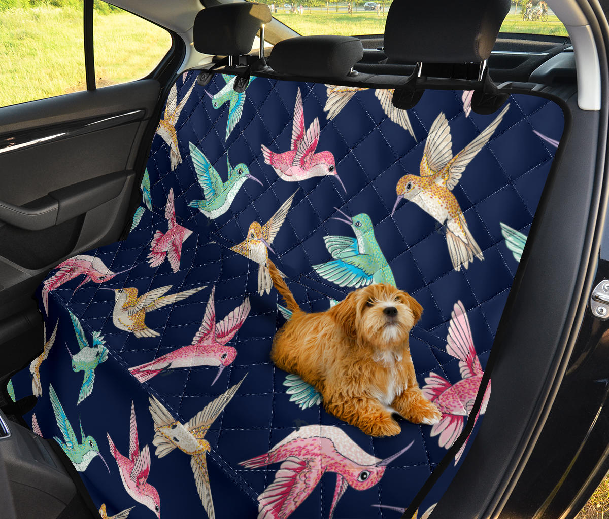 Hummingbird Cute Pattern Print Design 01 Rear Dog Car Seat Cover Hammock