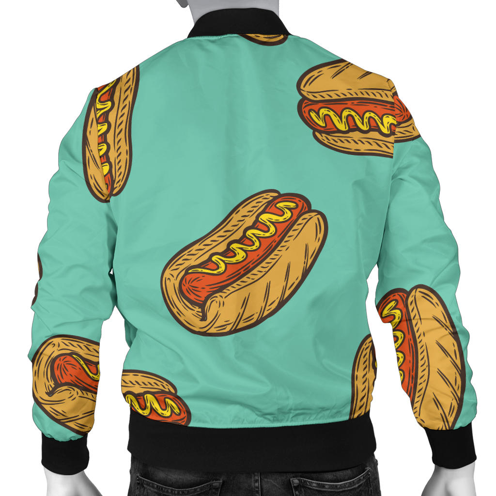 Hot Dog Pattern Print Design 04 Men Bomber Jacket