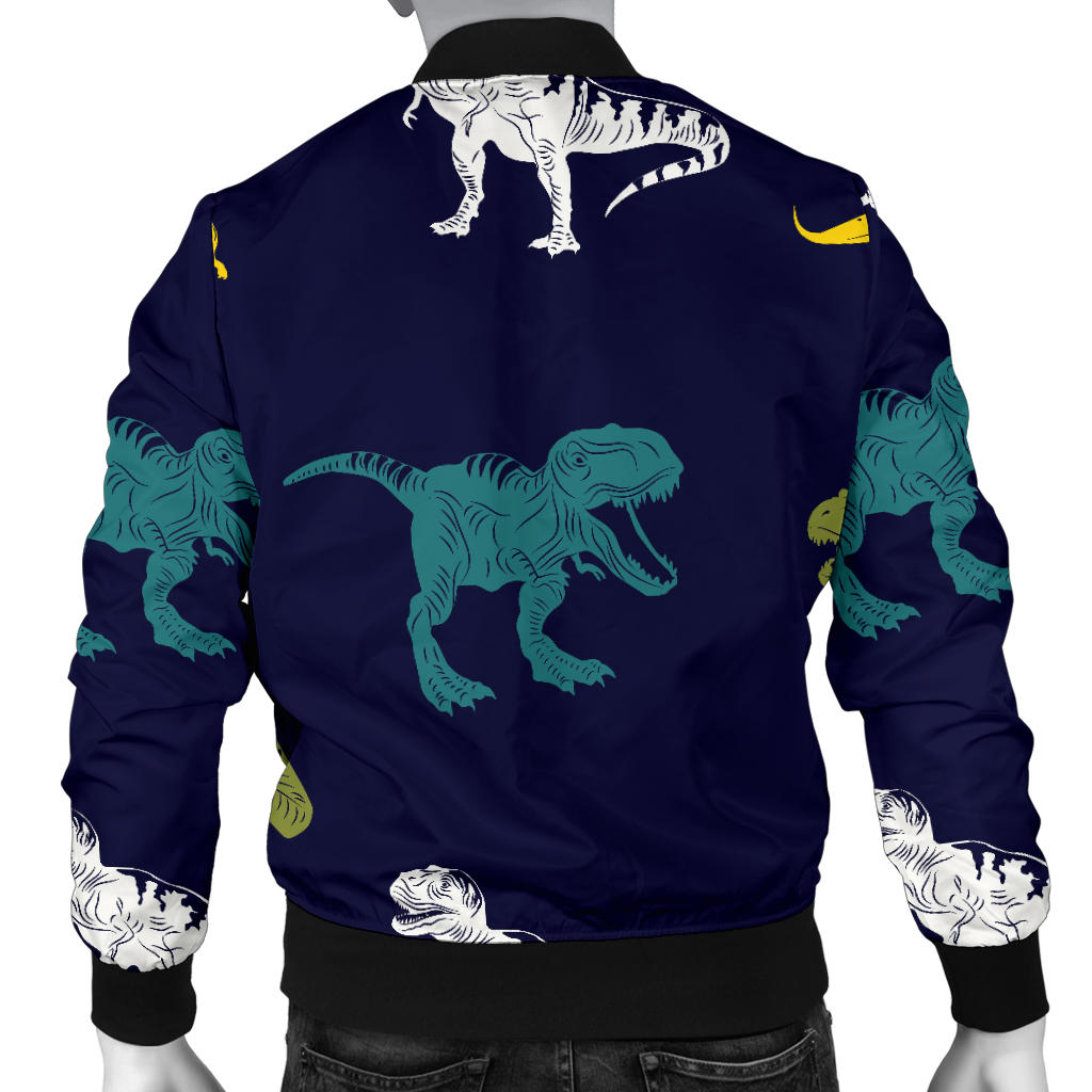 T Rex Pattern Print Design A07 Men Bomber Jacket