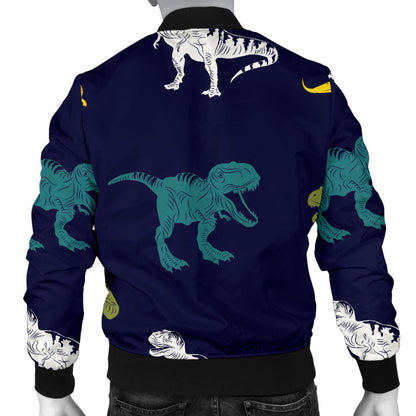 T Rex Pattern Print Design A07 Men Bomber Jacket