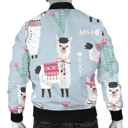 Llama Pattern Print Design 04 Men Bomber Jacket