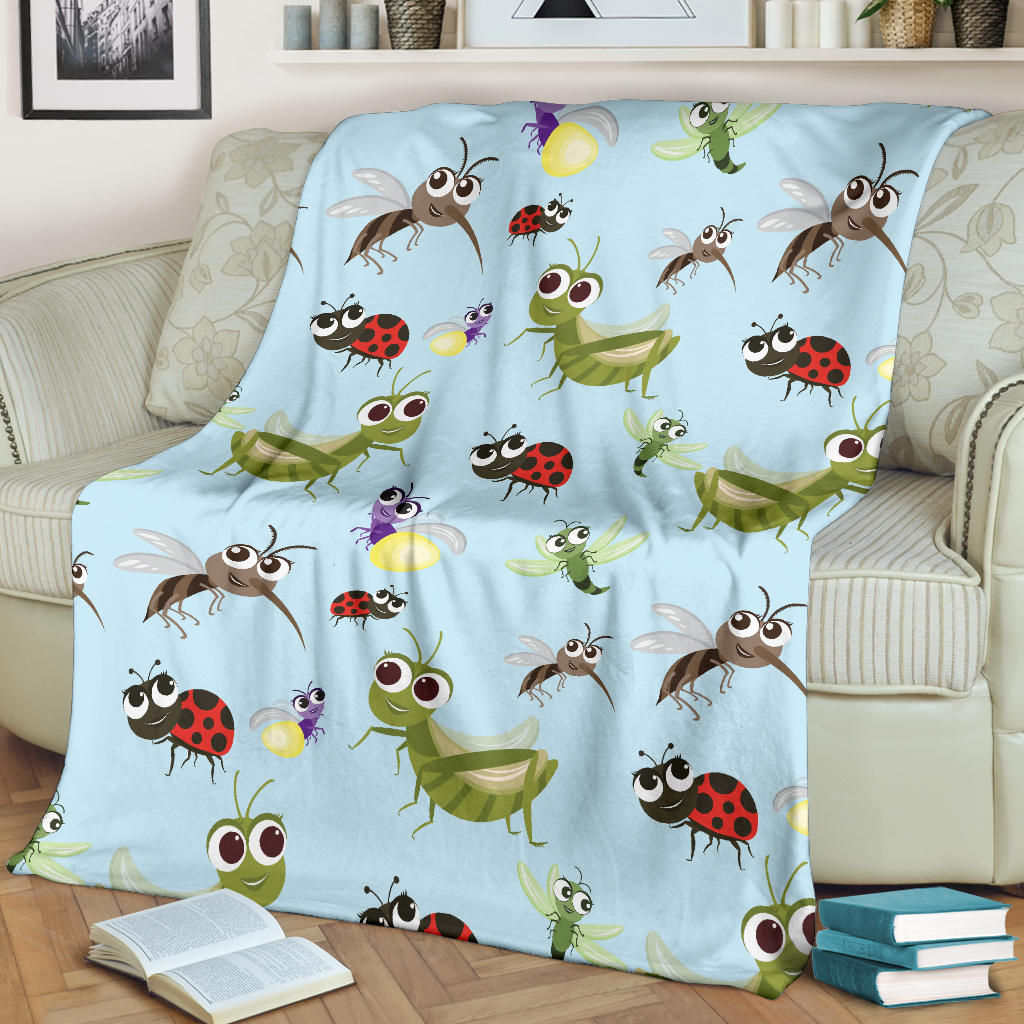Ladybug Pattern Print Design 01 Premium Blanket