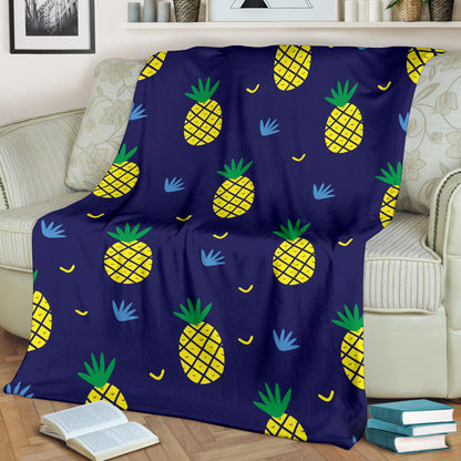 Pineapple Pattern Print Design A01 Premium Blanket