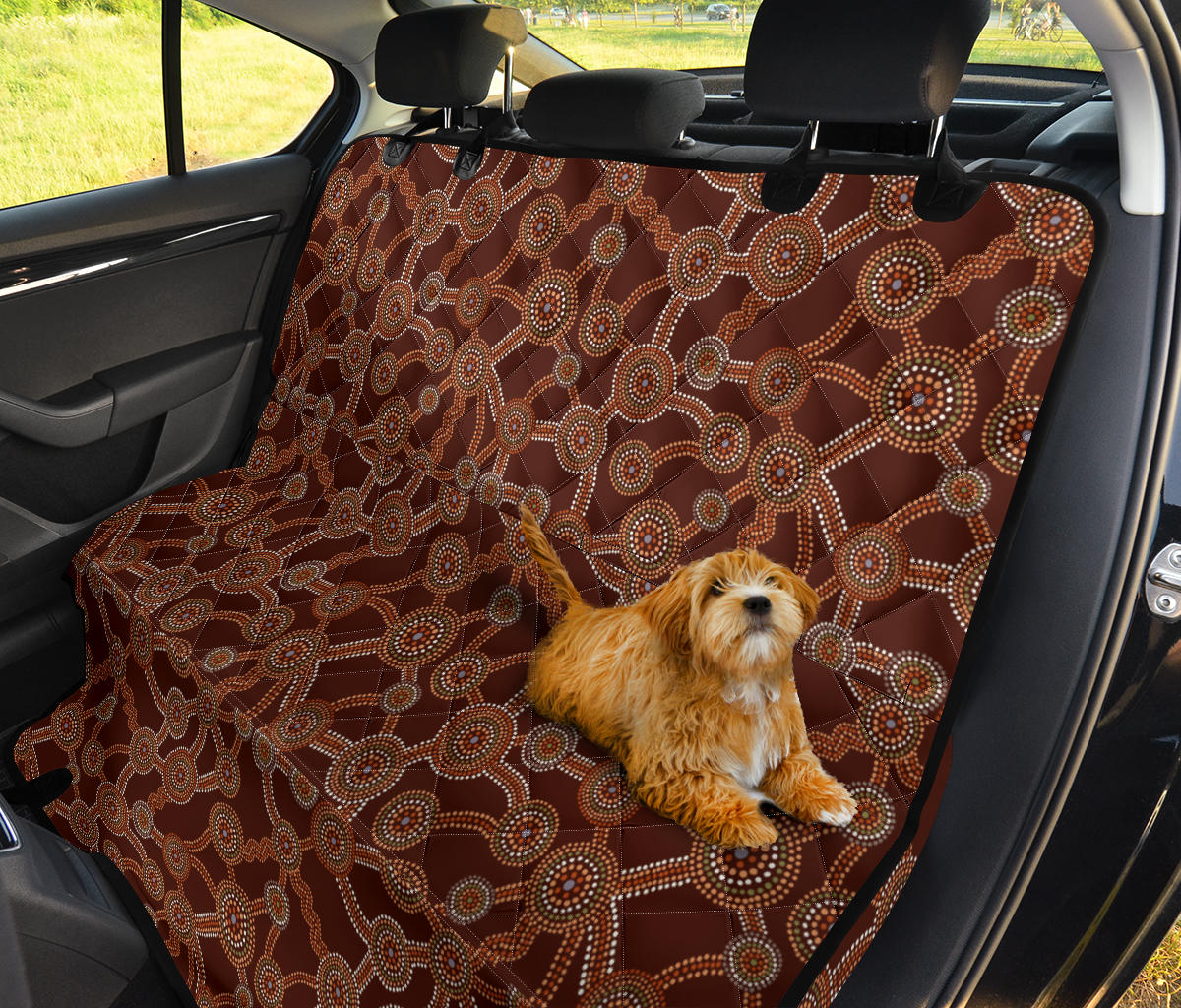 Aboriginal Pattern Print Design 03 Rear Dog Car Seat Cover Hammock