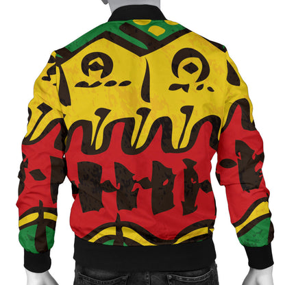 Rasta Pattern Print Design A01 Men Bomber Jacket