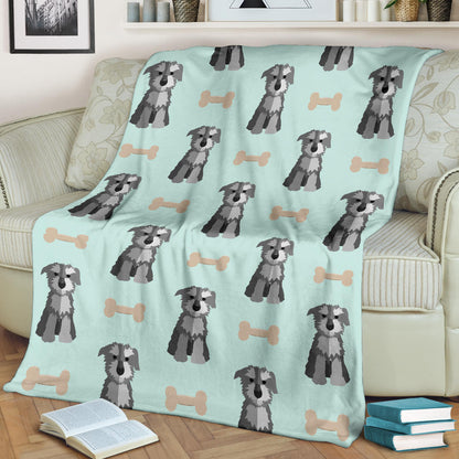 Schnauzers Pattern Print Design A03 Premium Blanket