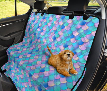 Mermaid Scales Pastel Pattern Print Design 07 Rear Dog Car Seat Cover Hammock