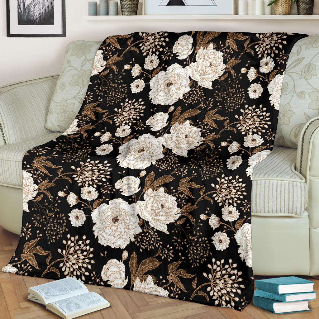 Peony Pattern Print Design A02 Premium Blanket