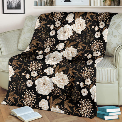 Peony Pattern Print Design A02 Premium Blanket
