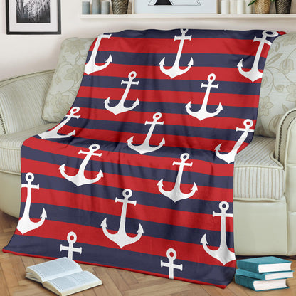 Nautical Pattern Print Design A05 Premium Blanket