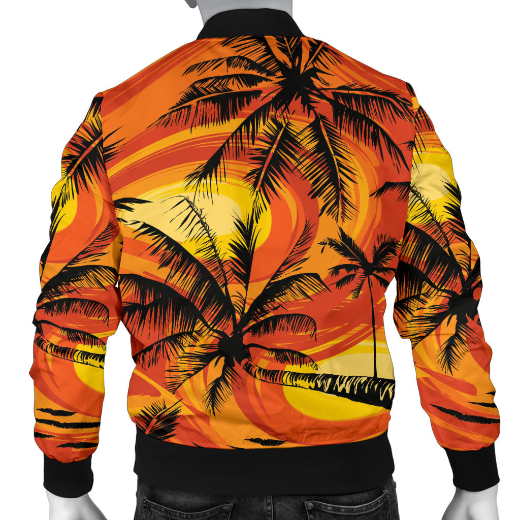 Palm Tree Pattern Print Design A02 Men Bomber Jacket