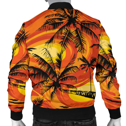 Palm Tree Pattern Print Design A02 Men Bomber Jacket