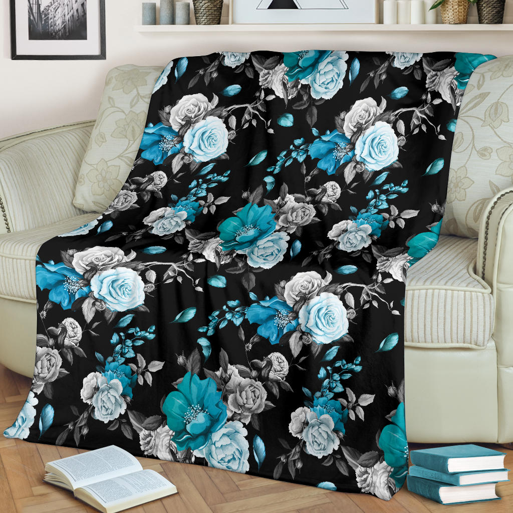 Rose Pattern Print Design A02 Premium Blanket