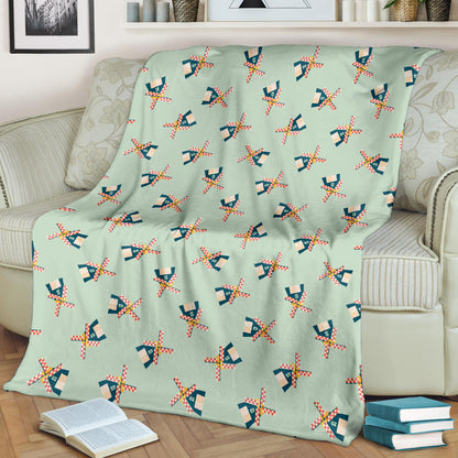 Windmill Pattern Print Design 02 Premium Blanket