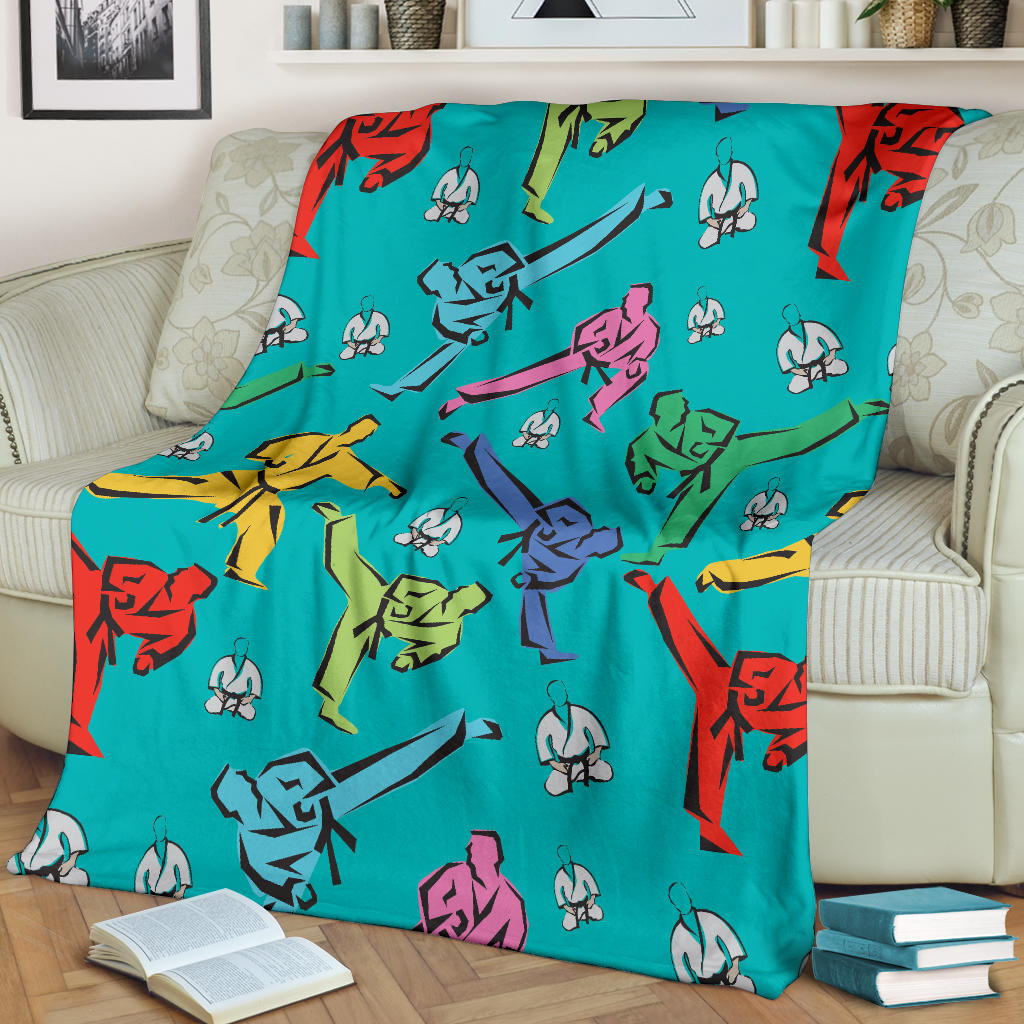 Judo Pattern Print Design 01 Premium Blanket