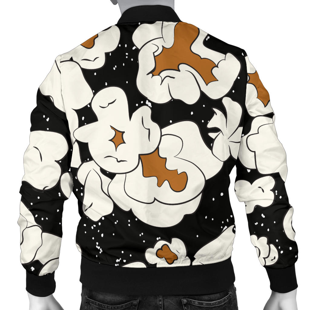 Popcorn Pattern Print Design A02 Men Bomber Jacket