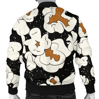 Popcorn Pattern Print Design A02 Men Bomber Jacket