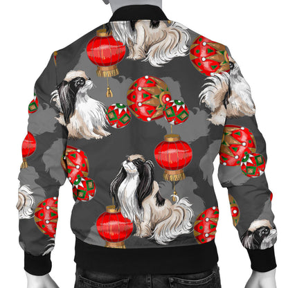 Japanese Chin Pattern Print Design 02 Men Bomber Jacket
