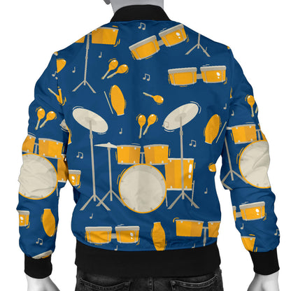 Drum Set Pattern Print Design 03 Men Bomber Jacket