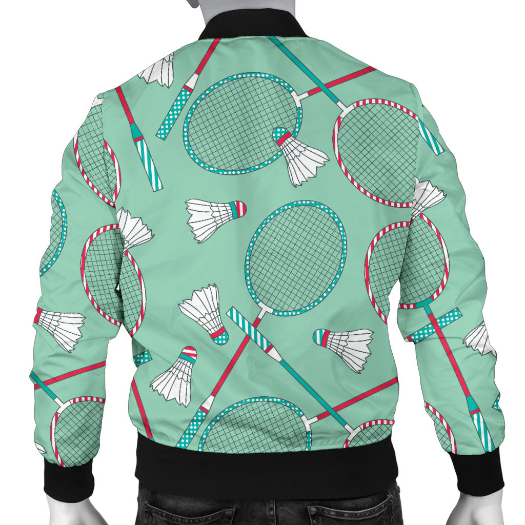 Badminton Pattern Print Design 05 Men Bomber Jacket