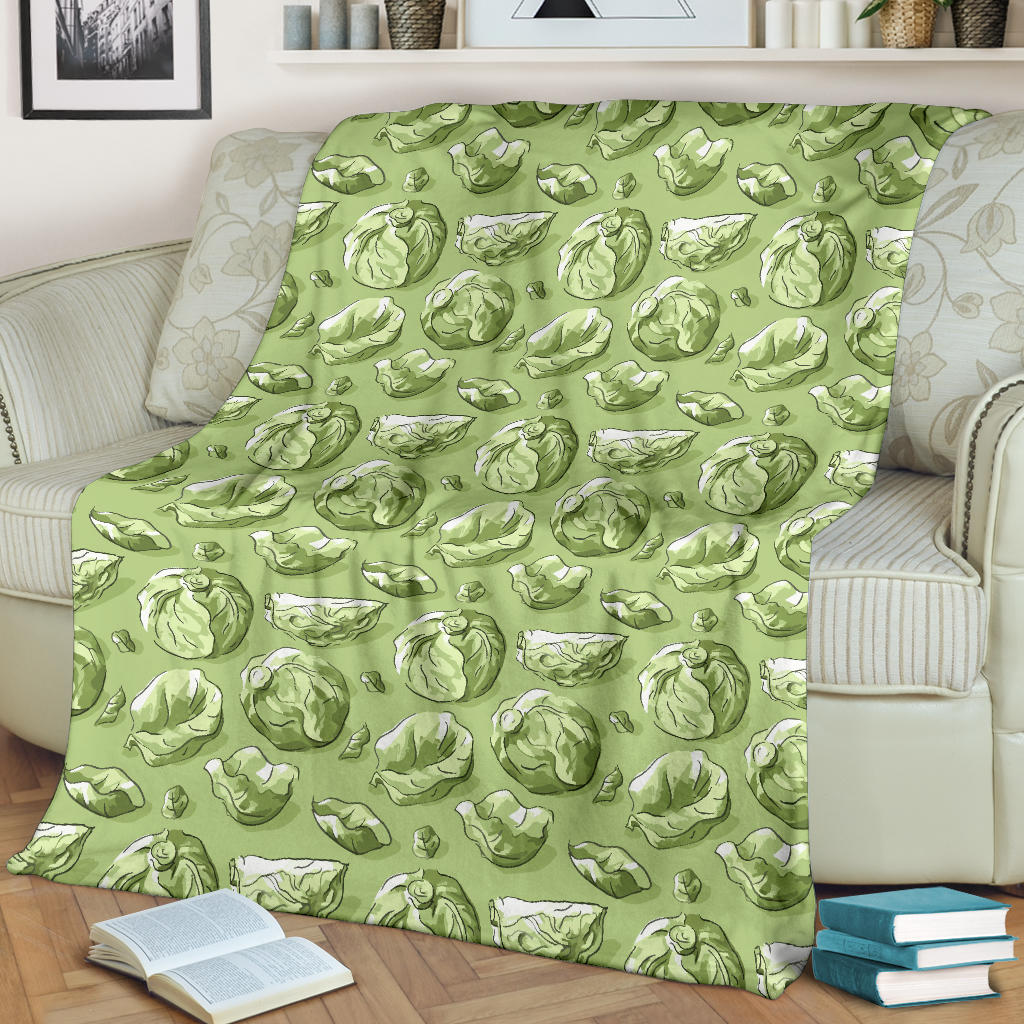 Brussels Sprouts Pattern Print Design 01 Premium Blanket