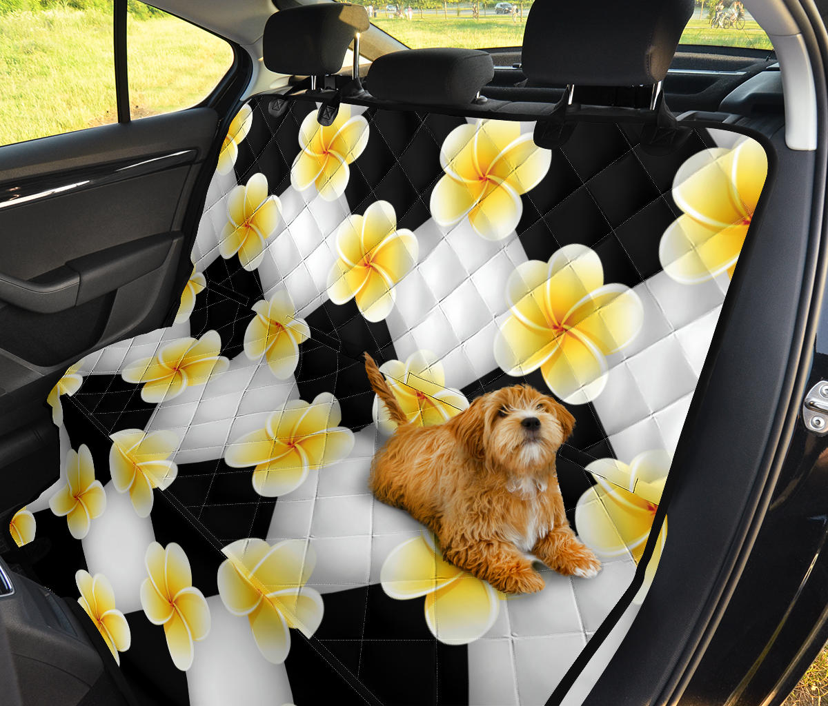 Plumeria Pattern Print Design A04 Rear Dog Car Seat Cover Hammock