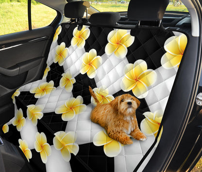 Plumeria Pattern Print Design A04 Rear Dog Car Seat Cover Hammock