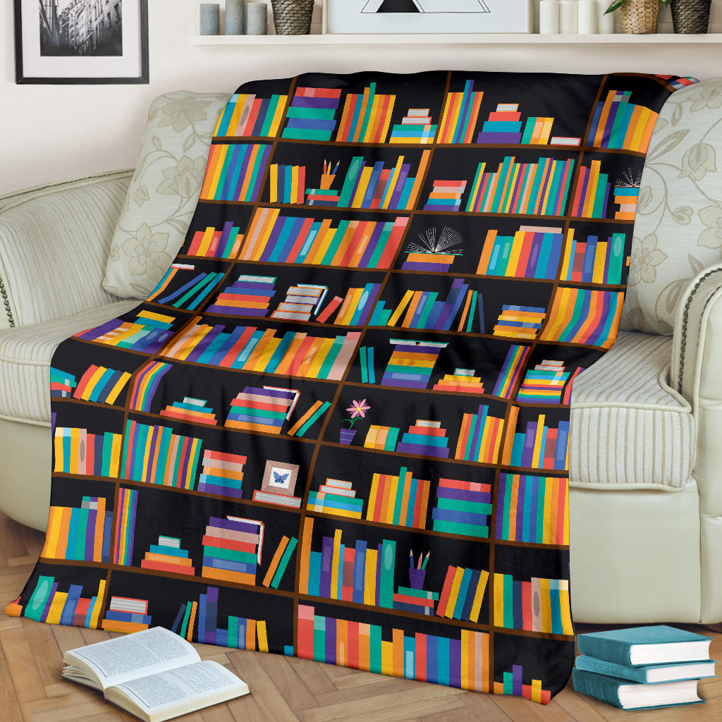 Book Pattern Print Design 05 Premium Blanket