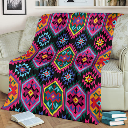 Mexican Pattern Print Design 02 Premium Blanket