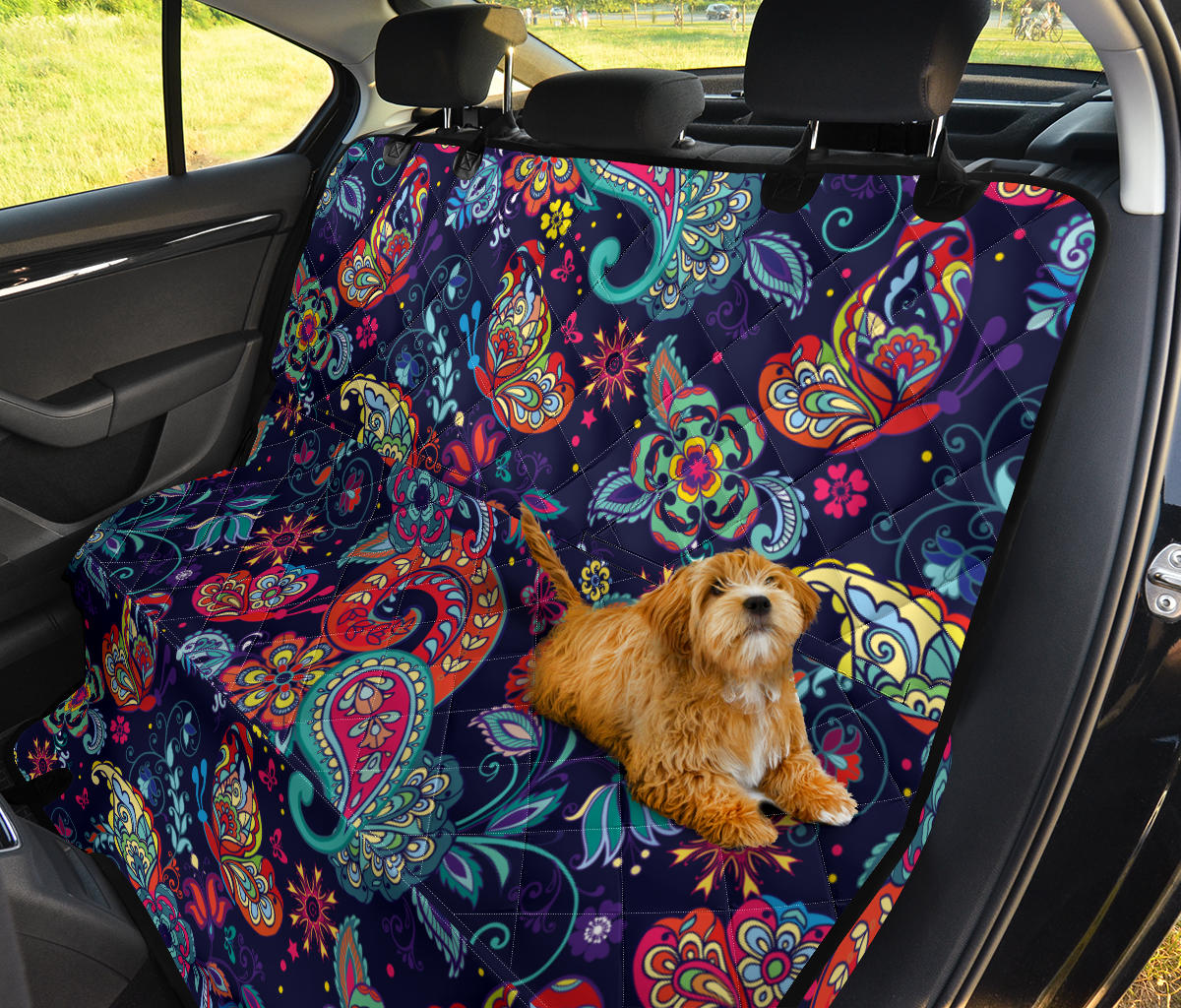 Paisley Boho Pattern Print Design A06 Rear Dog Car Seat Cover Hammock