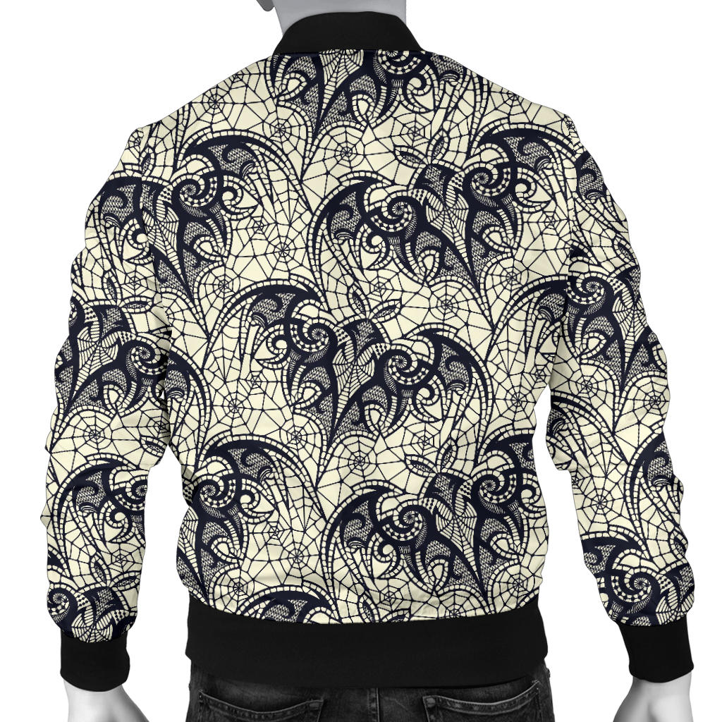 Bat Tribal Pattern Print Design 06 Men Bomber Jacket