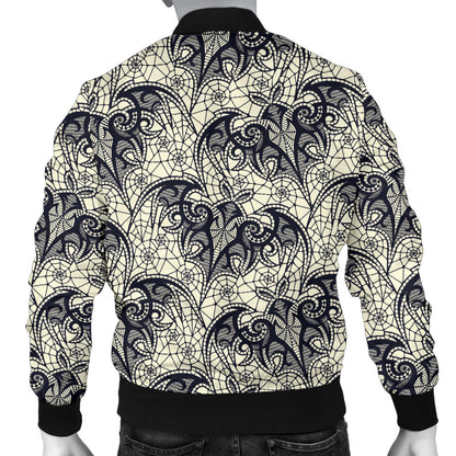 Bat Tribal Pattern Print Design 06 Men Bomber Jacket