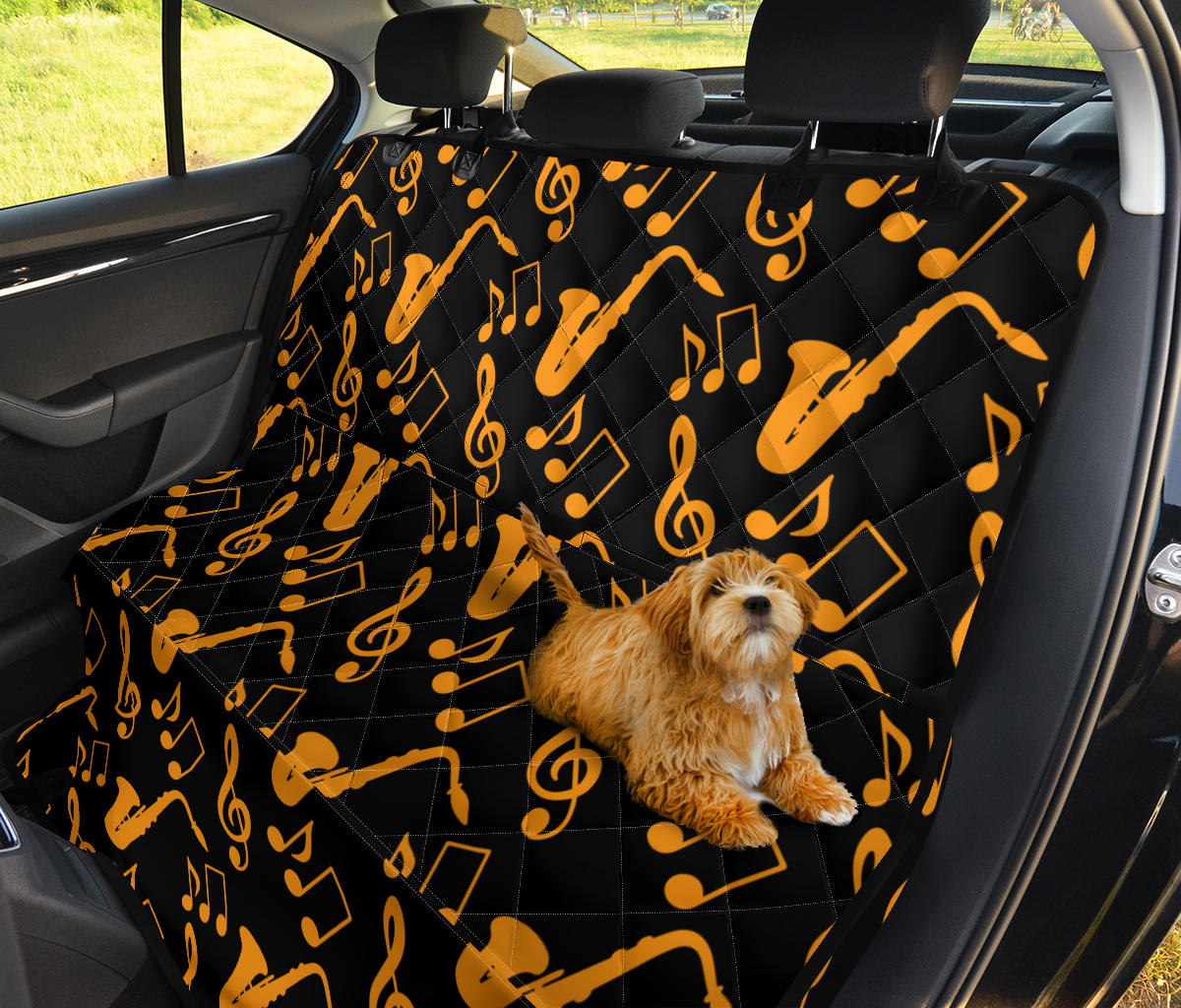 Saxophone Pattern Print Design 02 Rear Dog Car Seat Cover Hammock