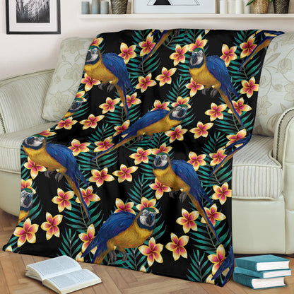 Macaw Pattern Print Design 01 Premium Blanket
