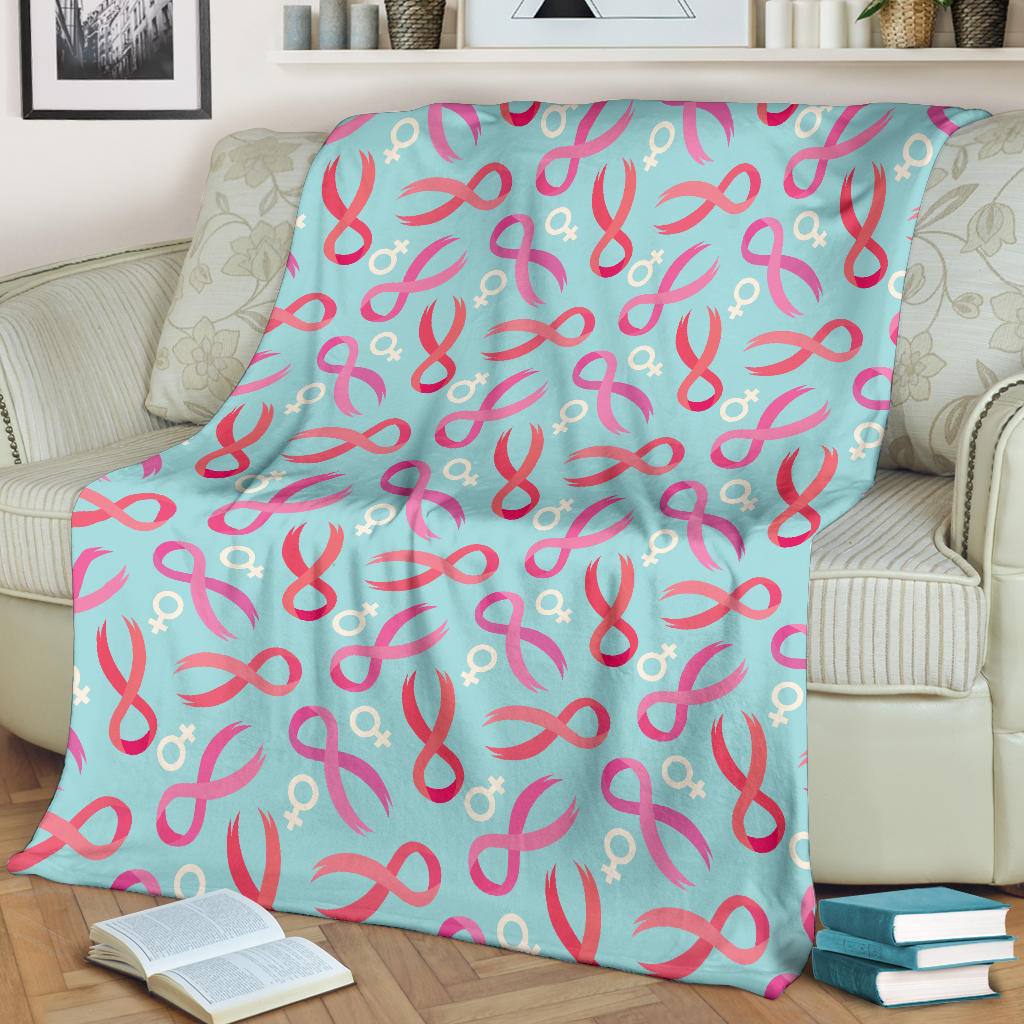 Breast cancer Pattern Print Design 03 Premium Blanket