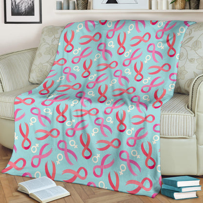 Breast cancer Pattern Print Design 03 Premium Blanket