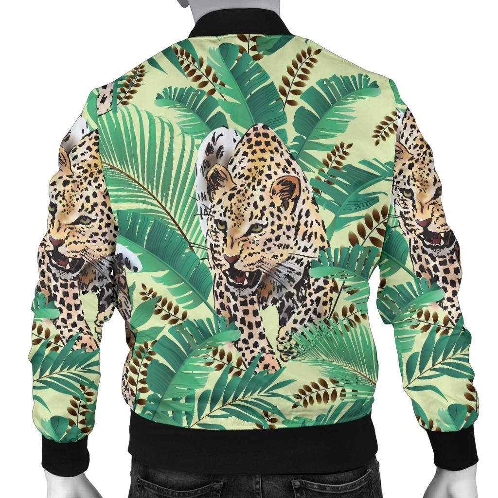 Leopard Pattern Print Design 03 Men Bomber Jacket