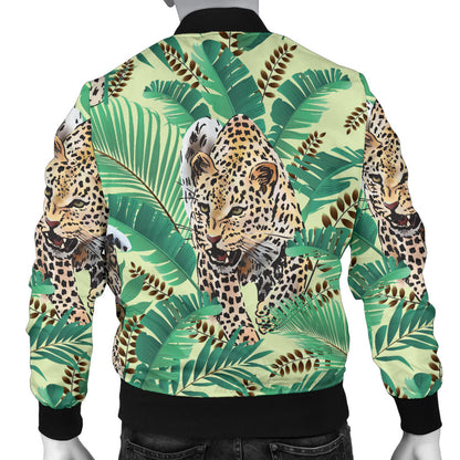 Leopard Pattern Print Design 03 Men Bomber Jacket