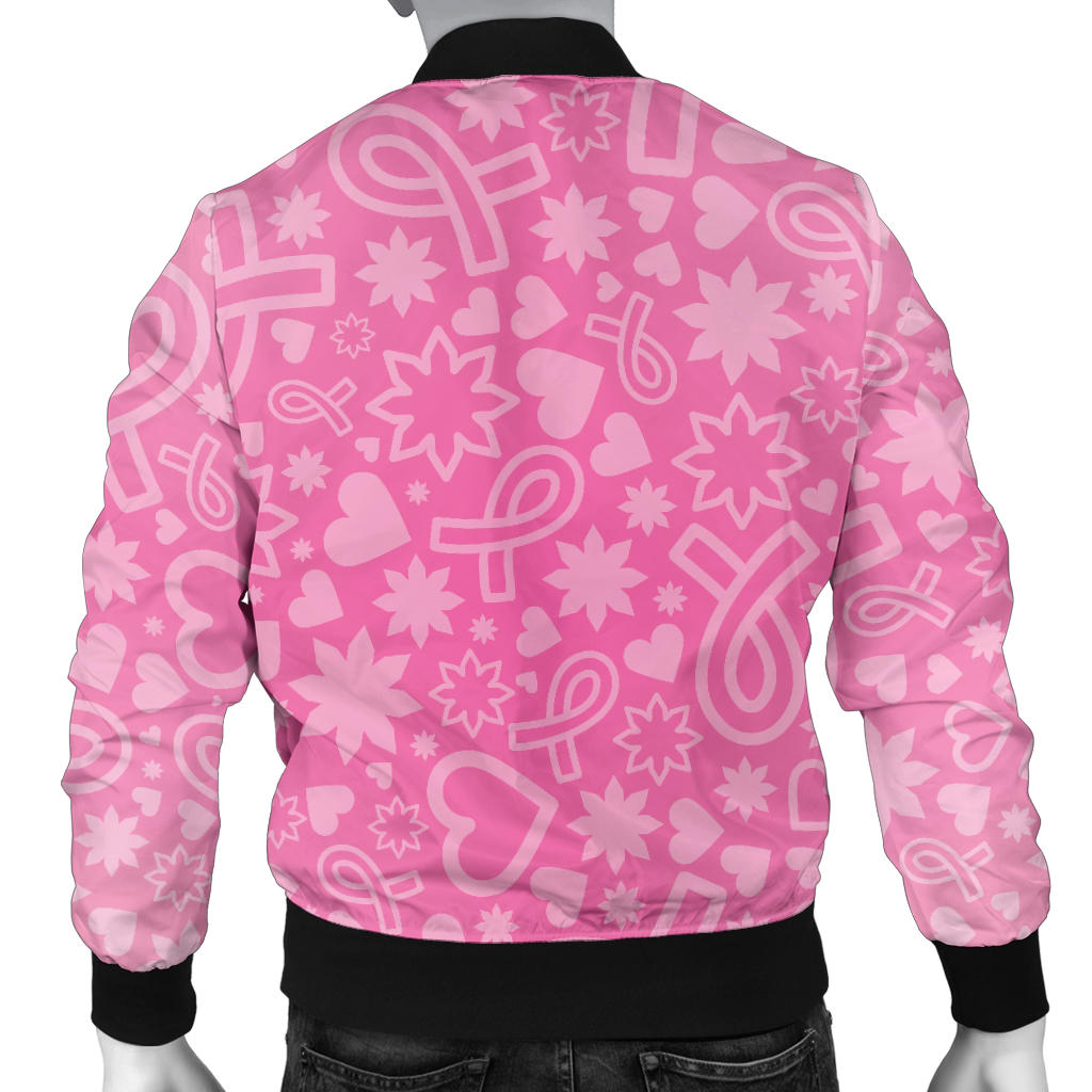 Breast cancer Pattern Print Design 02 Men Bomber Jacket