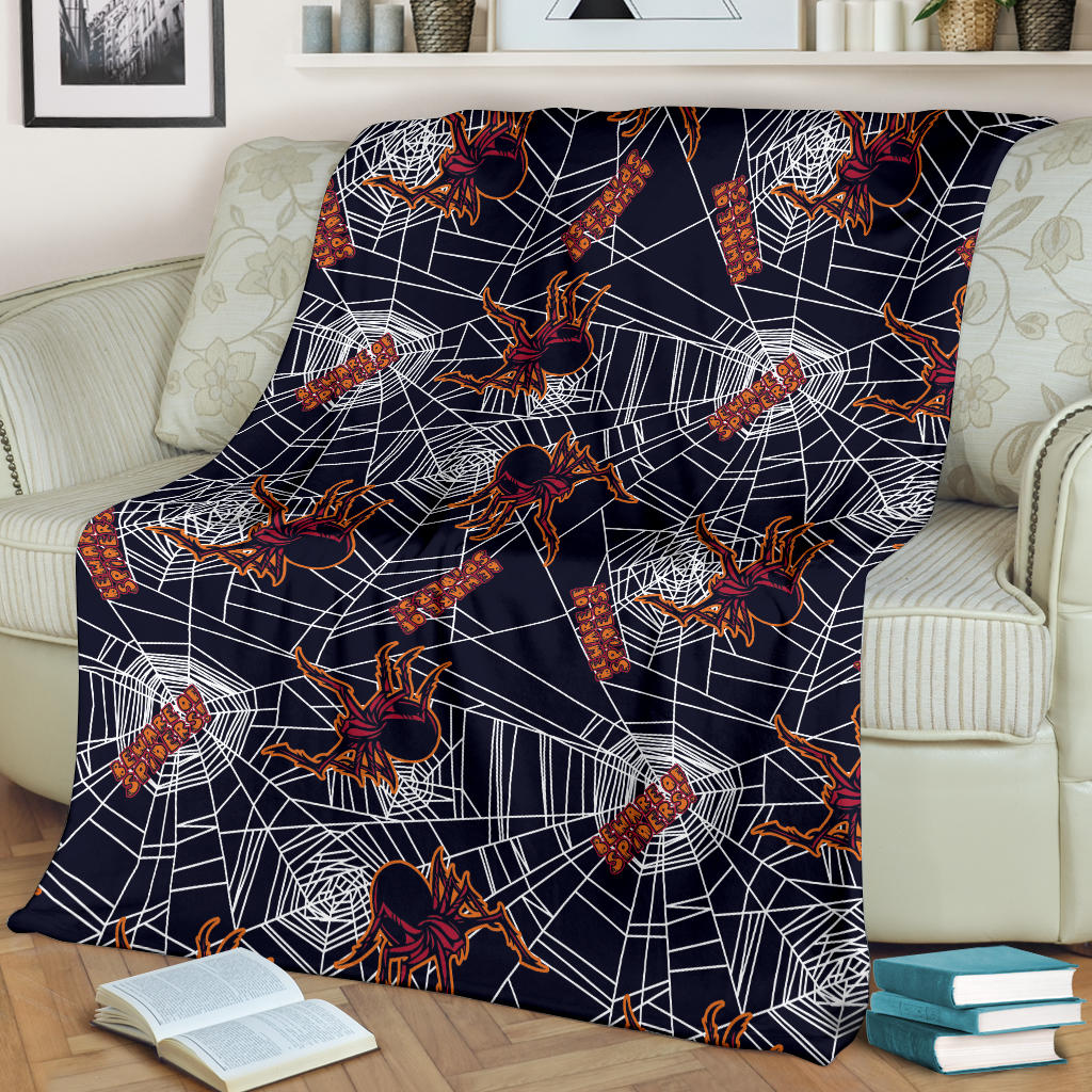 Tarantula Spiderwebs Pattern Print Design 01 Premium Blanket