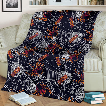 Tarantula Spiderwebs Pattern Print Design 01 Premium Blanket