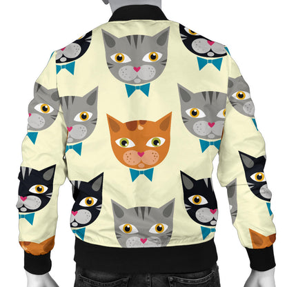 Cat Pattern Print Design 05 Men Bomber Jacket