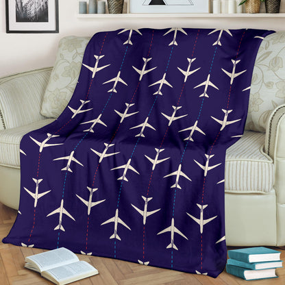 Airplane Pattern Print Design 03 Premium Blanket