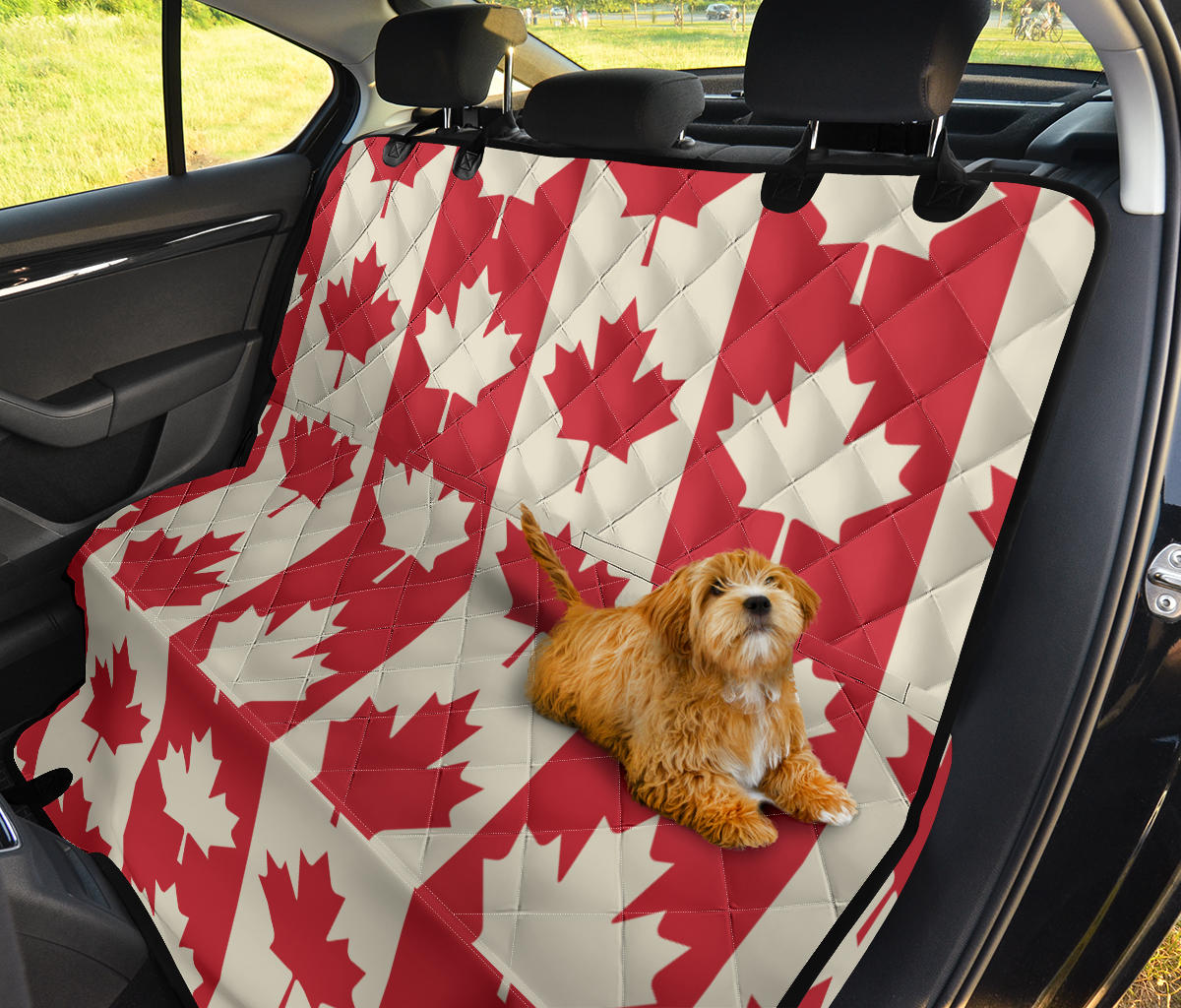 Maple Leaf Pattern Print Design 02 Rear Dog Car Seat Cover Hammock