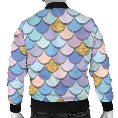 Mermaid Scales Pattern Print Design 05 Men Bomber Jacket