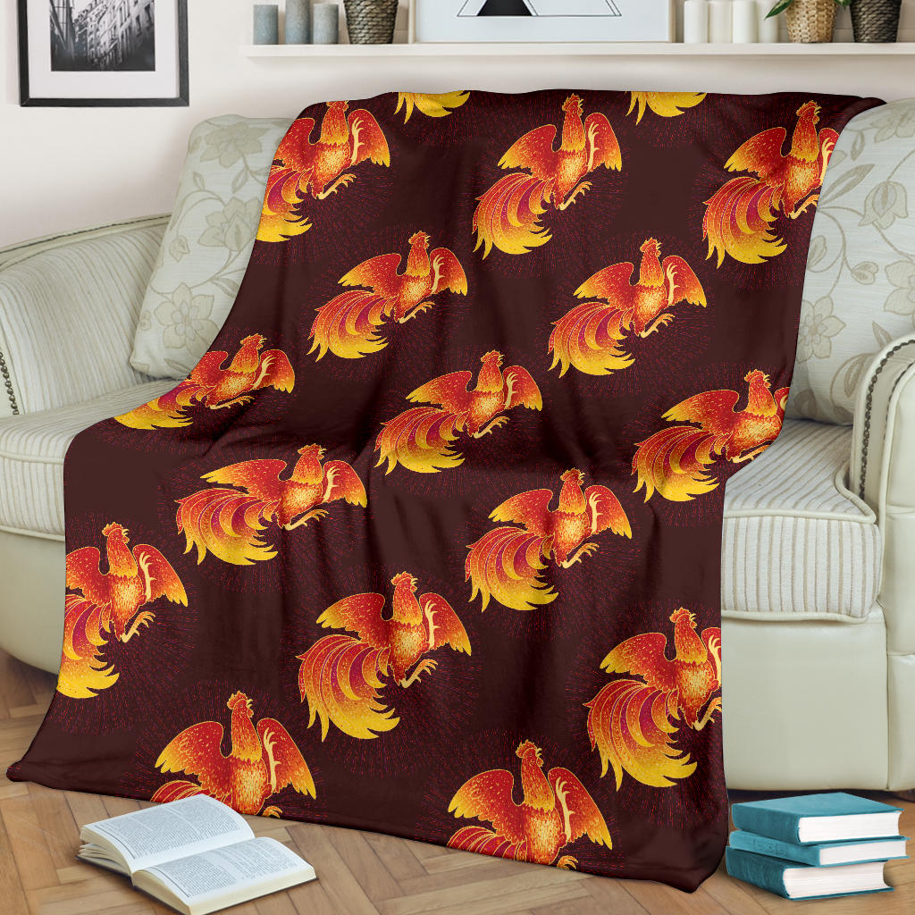 Rooster Pattern Print Design A04 Premium Blanket