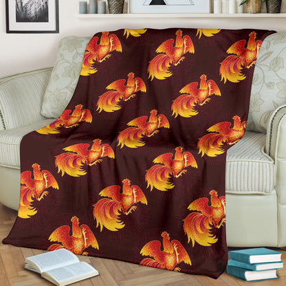 Rooster Pattern Print Design A04 Premium Blanket