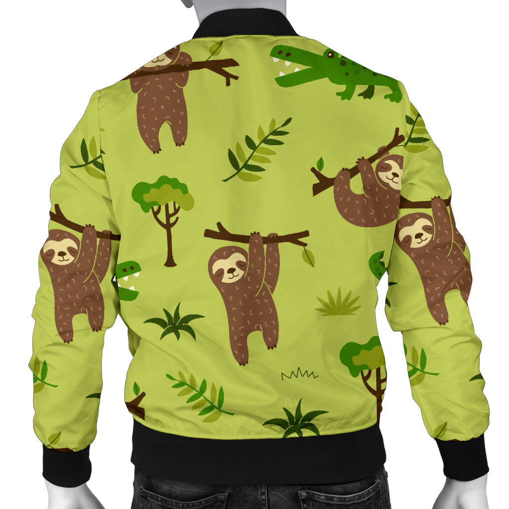 Alligator Pattern Print Design 04 Men Bomber Jacket