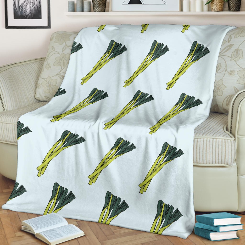 Leek Pattern Print Design 03 Premium Blanket